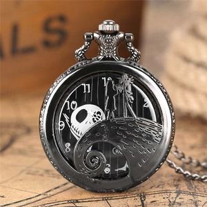 Nightmare Before Christmas Pocket Watch NEW Black Jack Skellington Tim Burton